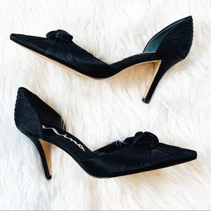 Nina $79 Pointed Toe Cloth Knot Heel